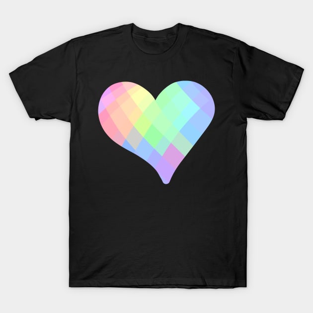 Pastel Rainbow "Plaid" Heart! T-Shirt by KelseyLovelle